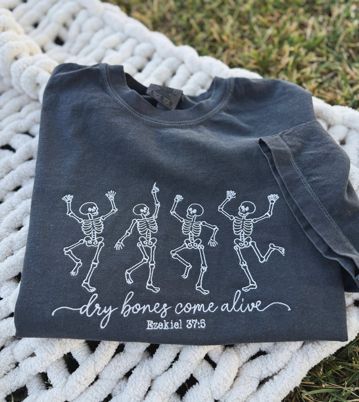 Dry Bones Come Alive Embroidered