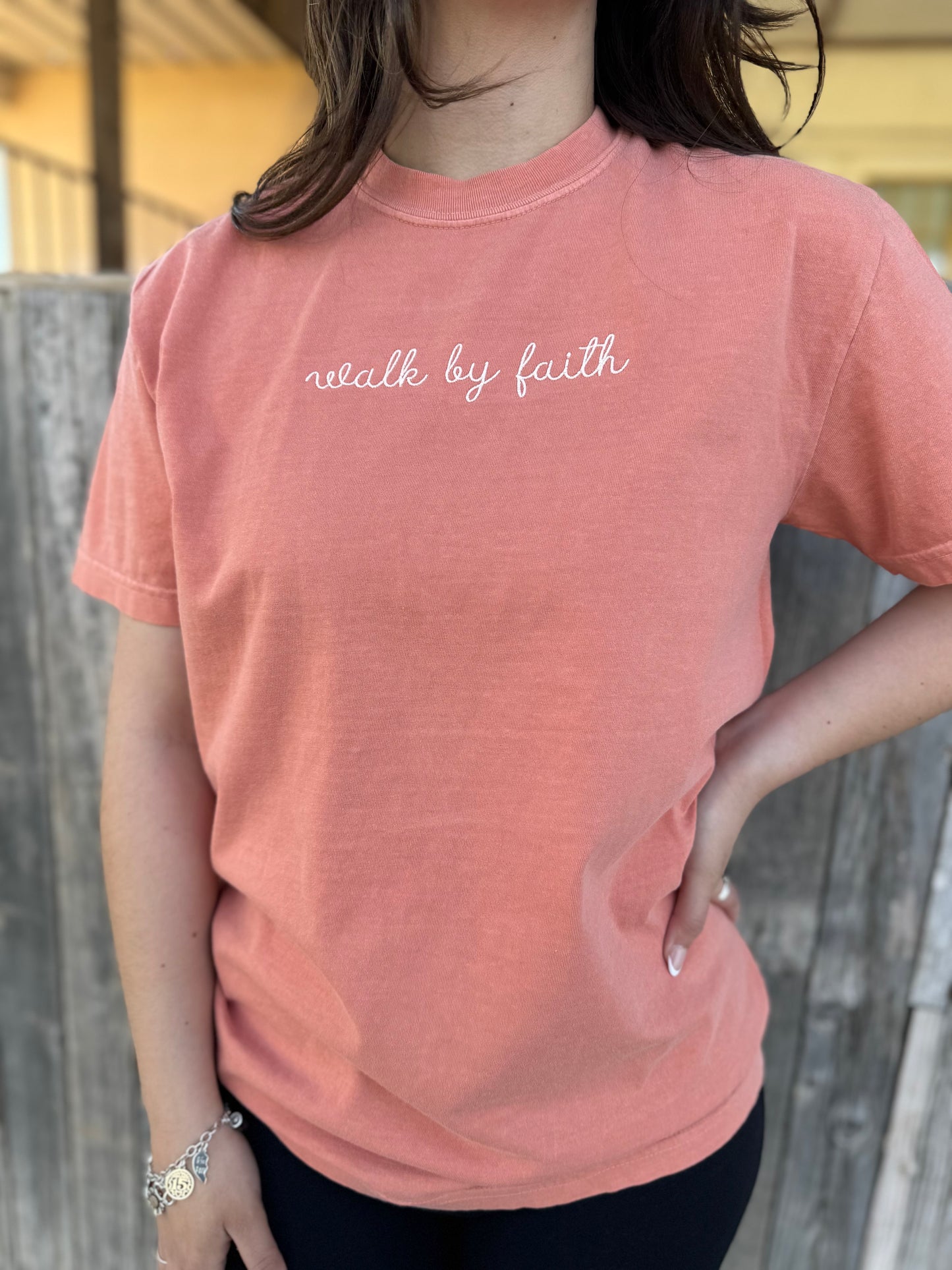 Walk By Faith Embroidered Tee