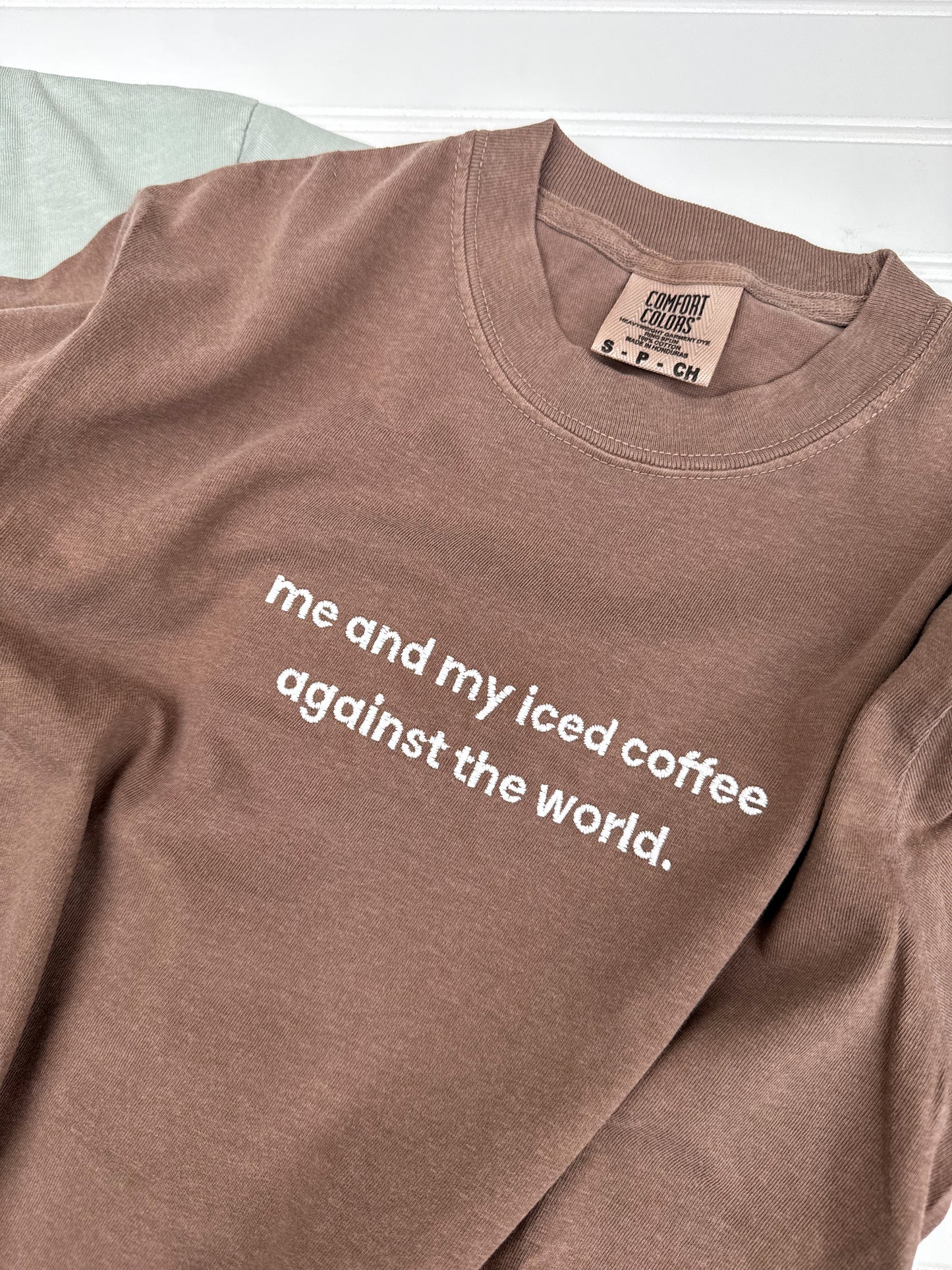 My iced coffee embroidered tshirt