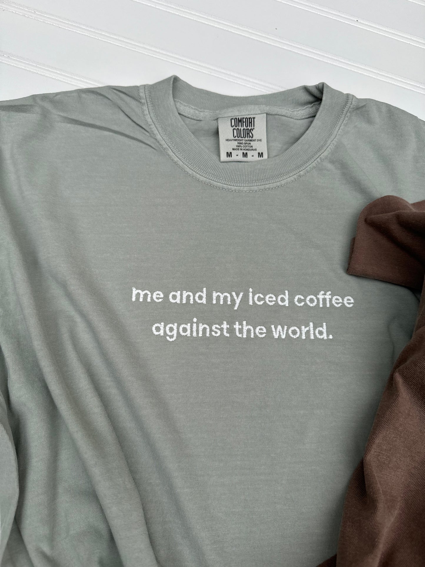 My iced coffee embroidered tshirt
