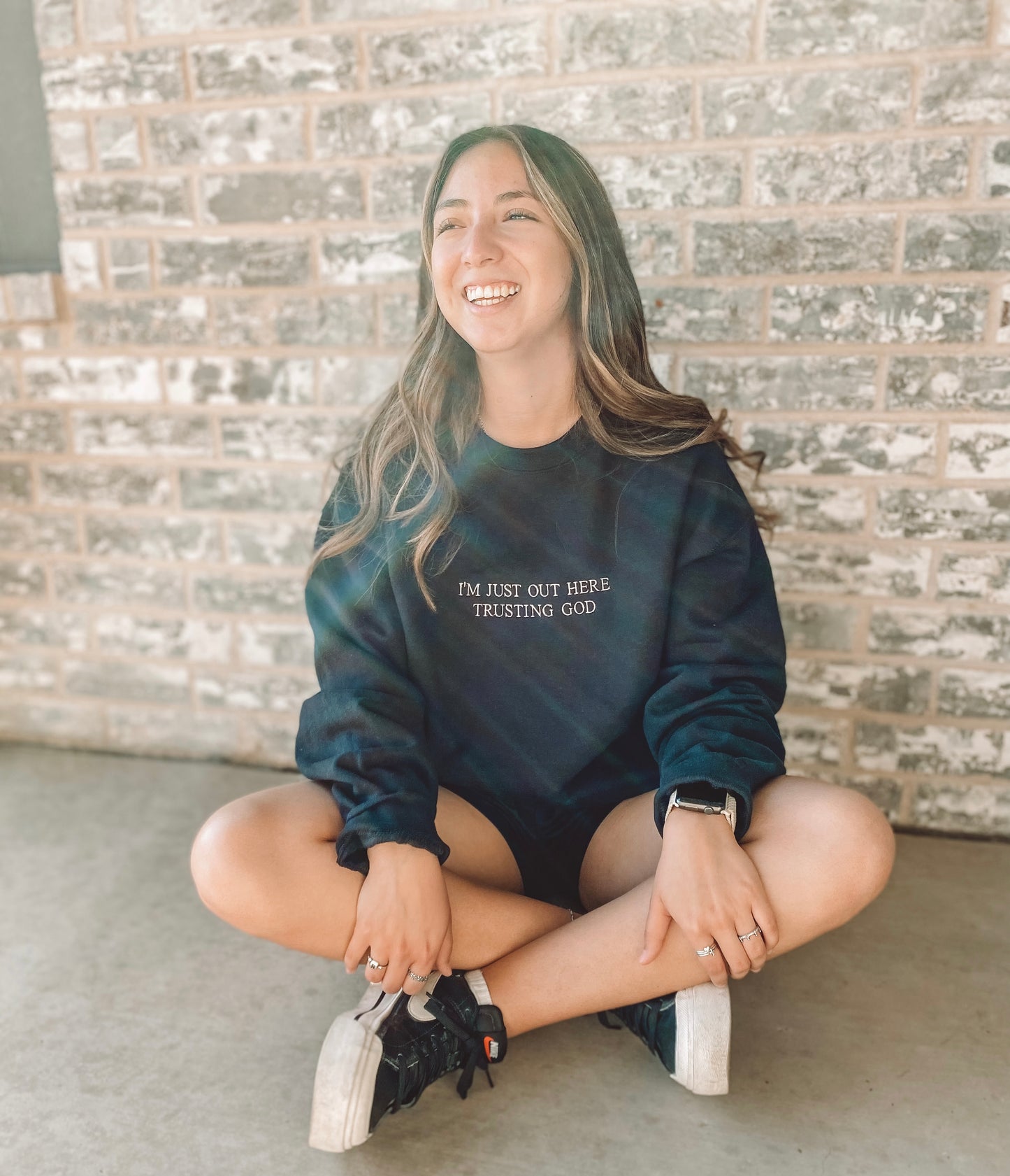Trusting God Embroidered Sweatshirt