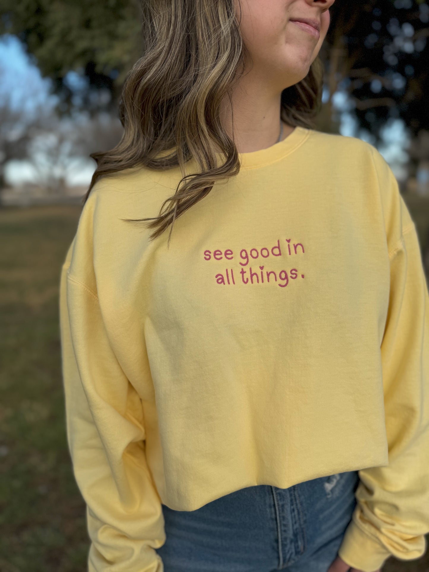 See good in all things comfort colors lightweight sweatshirt