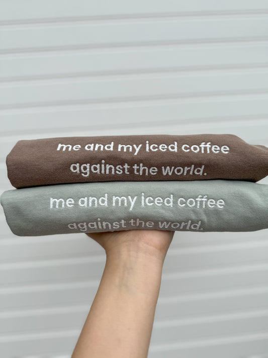 My iced coffee embroidered tshirt