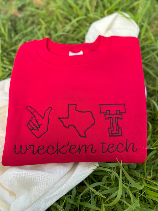 Wreck em - red sweatshirt