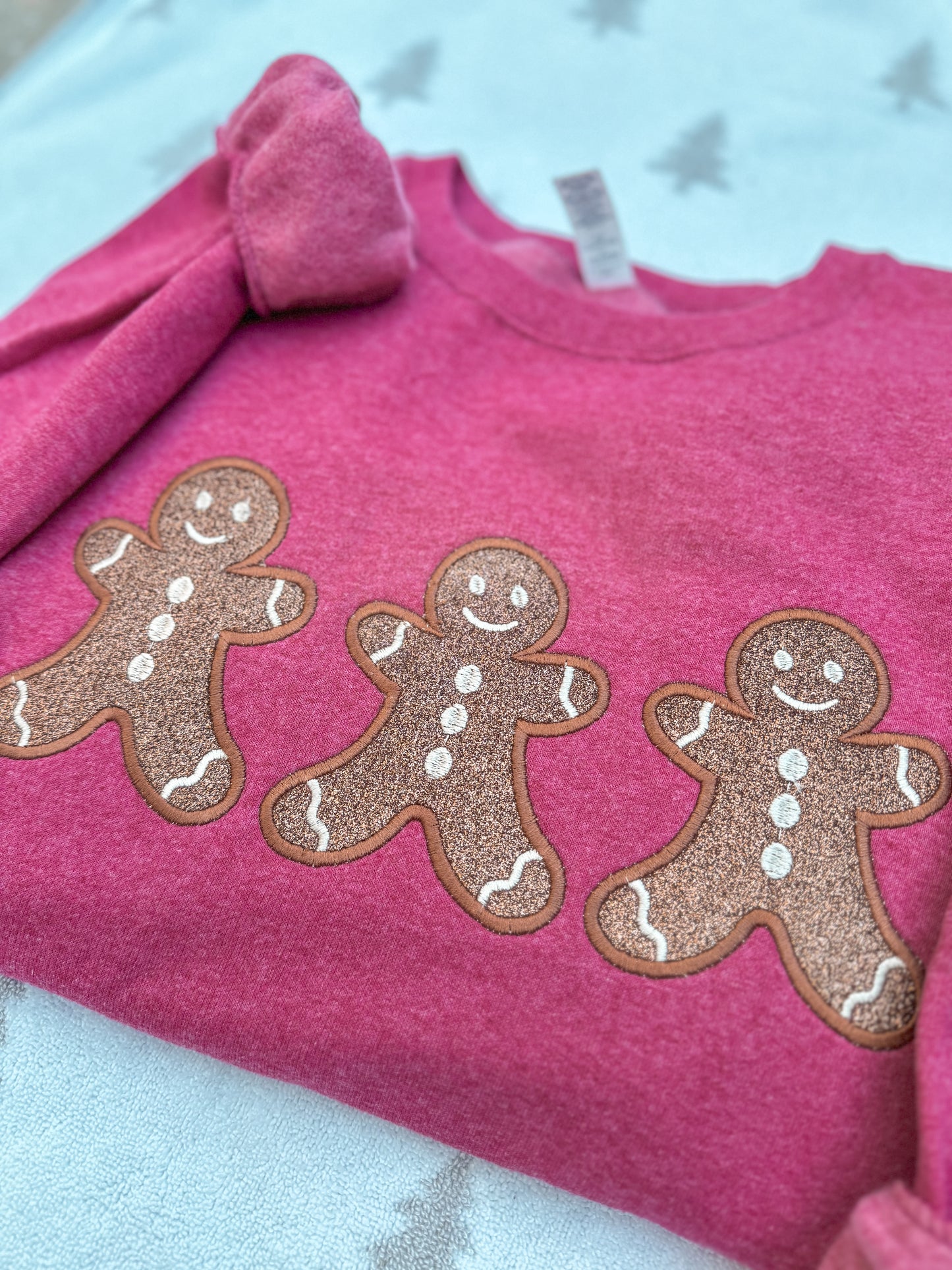 Glitter Gingerbread sweatshirt- embroidered