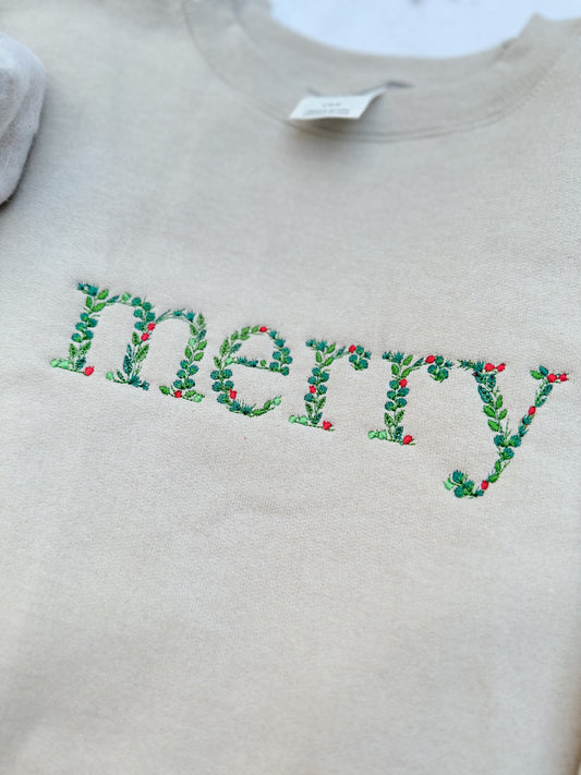 Merry Sweatshirt - Embroidered