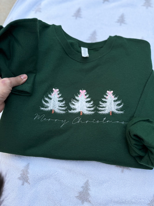 Christmas trees sweatshirt - embroidered