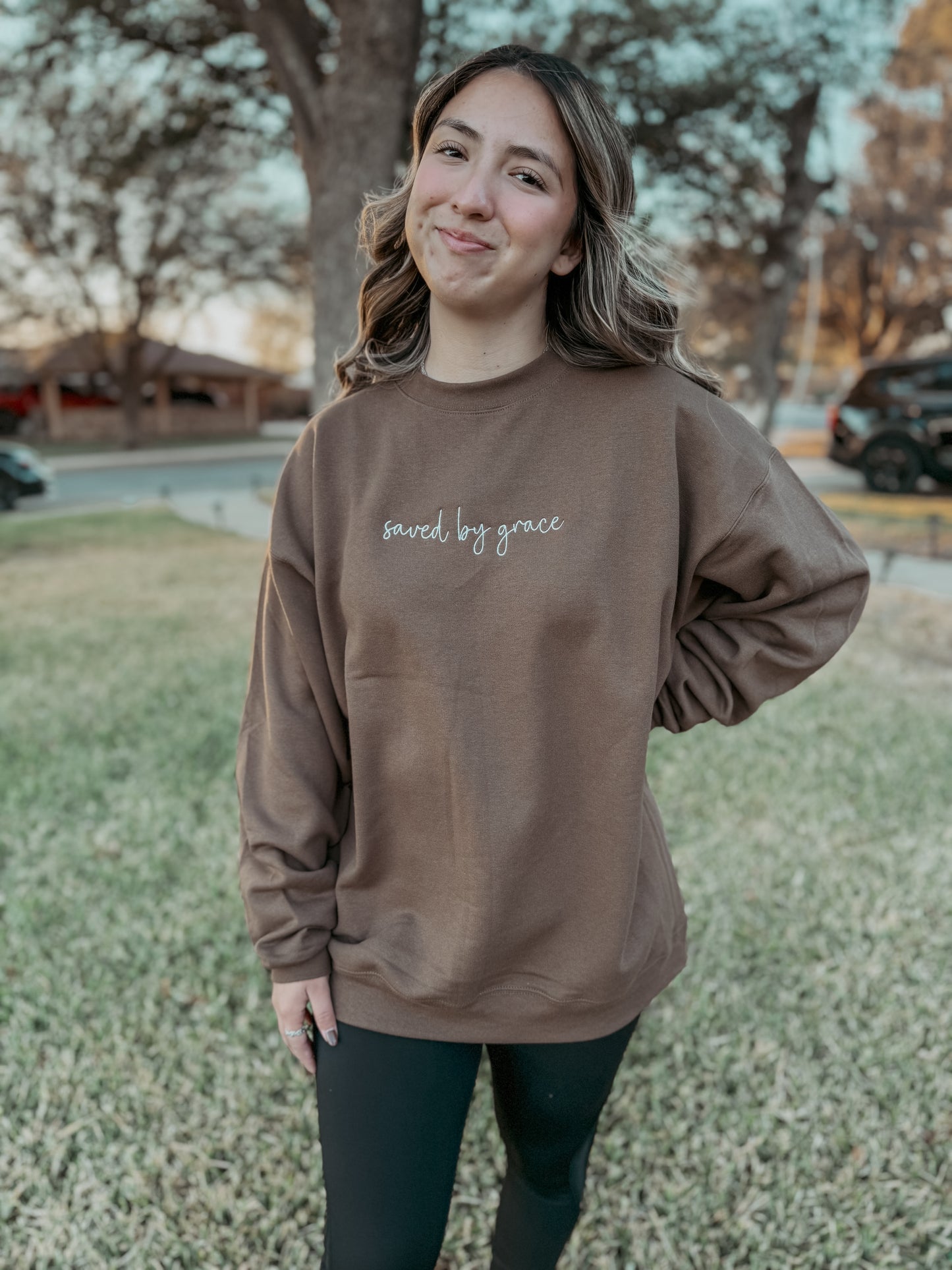 Saved by Grace sweatshirt - embroidered