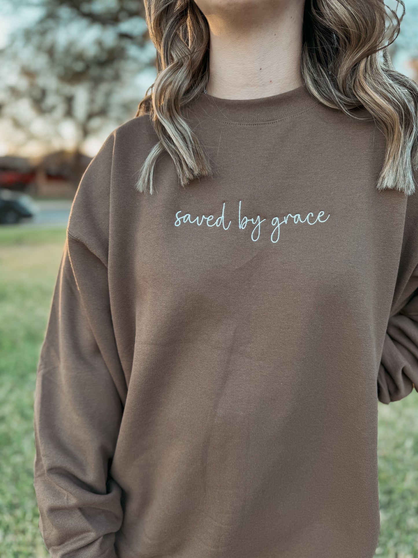 Saved by Grace sweatshirt - embroidered