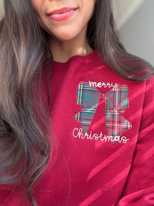 Merry Christmas Plaid bow