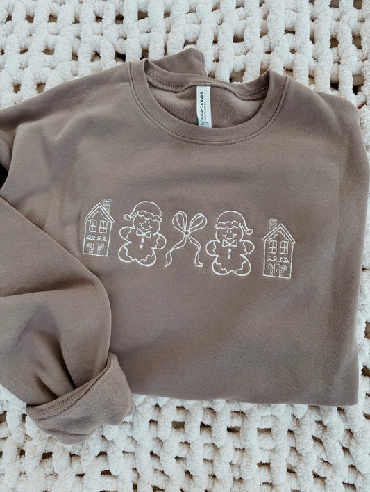 Gingerbread embroidered sweatshirt